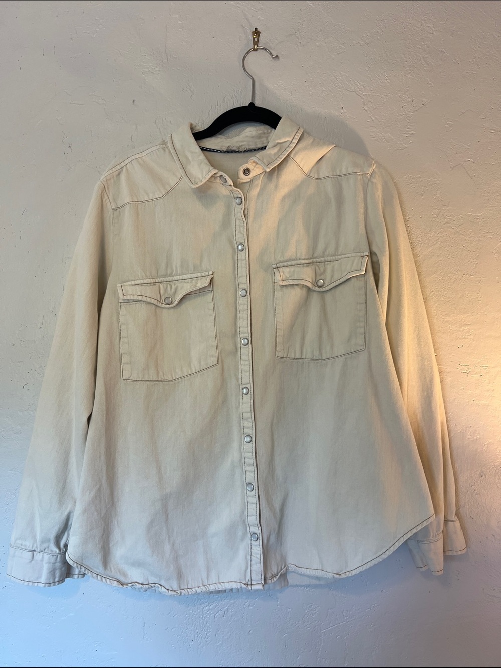 Pilcro Cream Collared button up Shirt - Picture 2 of 7